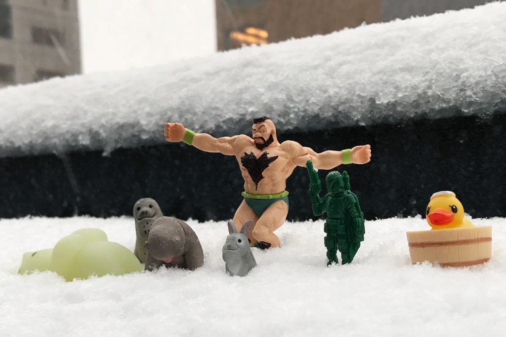 2018年初雪!に、はしゃぐアップシェアの大人たち。